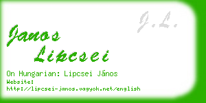 janos lipcsei business card